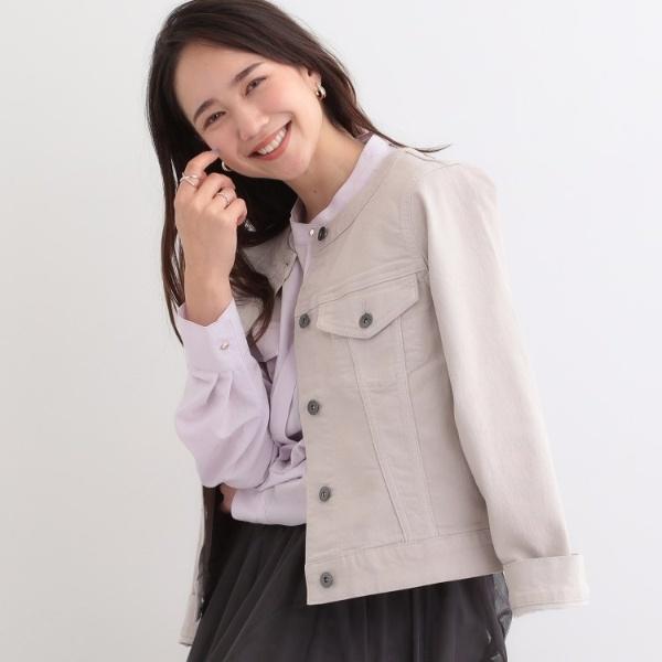 SOPH ソフ ノーカラーデニムジャケット サイズ：L SHOO・LA・RUE（シューラルー） デニムジャケット gジャン 「SHOO・LA