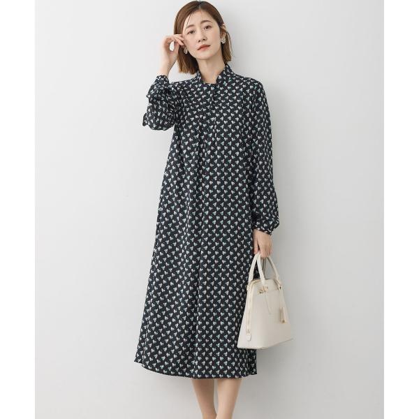 ♦本日限り特別価格♦❈アートプリント ❈ワンピース グレー 23区（ニジュウサンク） モダンアートプリント ワンピース : マルイ