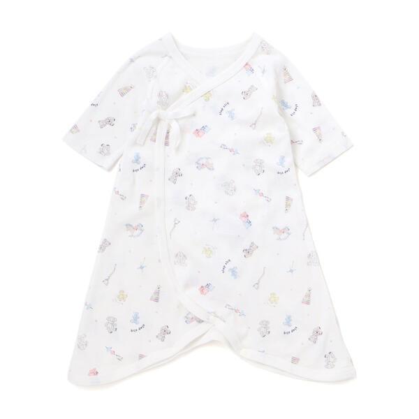 型番：1838-81111ブランド：スラップスリップ ベビー商品名：コットンプリント総柄コンビ肌着ベビー(60~70cm)カラー：オフホワイト(おもちゃ)/ピンク(タイルリボン)/ブルー(恐竜)