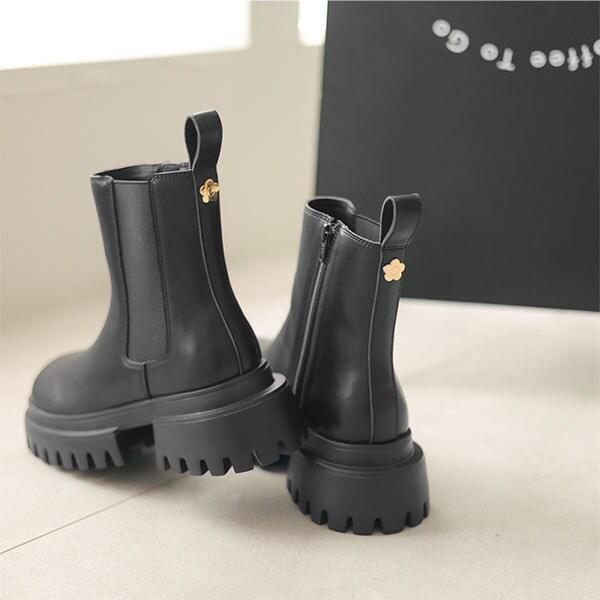 MARY QUANT マリークワント メタルデイジーサイドゴアブーツ ブラック MARY QUANT（マリークヮント） メタルデイジーサイドゴア ブーツ