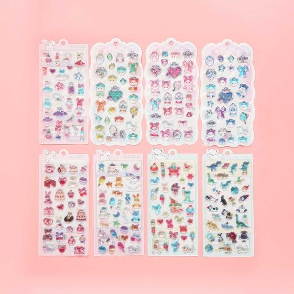 【SLAP SLIP】スラぷくシール　8枚セット SLAP SLIP（スラップスリップ） ぷっくり可愛い☆ちゅるちゅるスラぷく