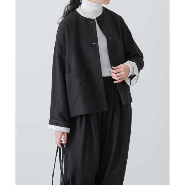 Gauze# リネン100% ラミー　ライトアウター　ジャケット　カーディガン 別注] blurhms / RAMIE LINEN CARDIGAN JACKET | THE LIBRARY（ザ