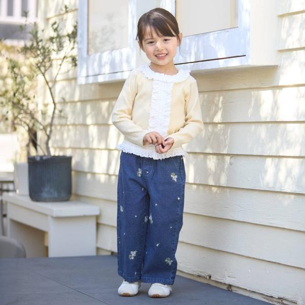 mishaandpuff 花鉄　パンツ　2y petit main 花刺しゅうデニムパンツ : マルイ(丸井)Yahoo!店 - 通販