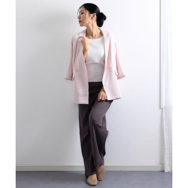 型番：BJ-7016ブランド：スウィートマミー商品名：テーラードジャケット 7分袖 ウエストリボン付きカラー：ピンク