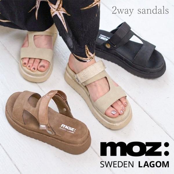 【26春夏新作】moz 軽量 2way さらさらもちもち ベルクロサンダル