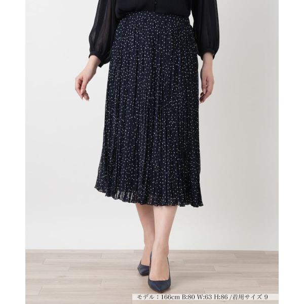 ドットプリーツフレアスカート【Leilian WHITE LABEL】