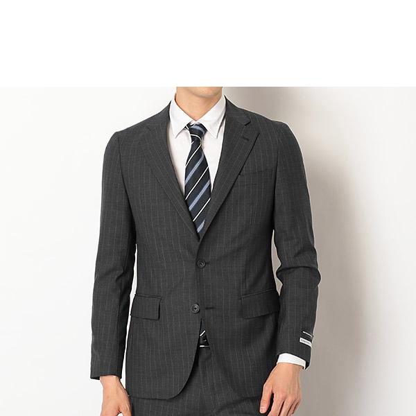 SUIT SELECT 【2釦シングルスーツ】ワンタック ストライプ ネイビー