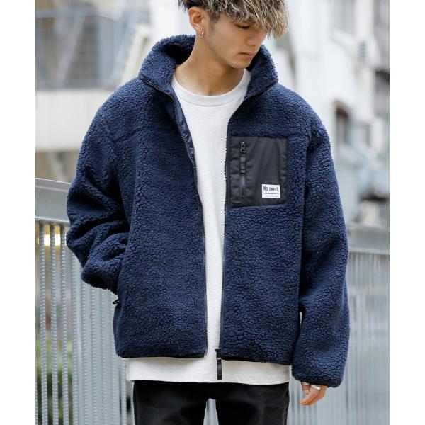 No sweat.×ADMIX】 もこもこ シェルパ ボア / ジップアップ ブルゾン