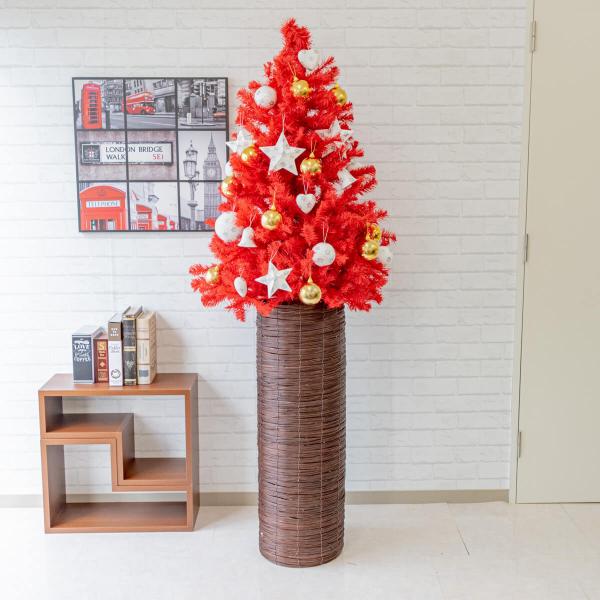 柔らかな質感の 0101pp Shop造花プランターで店舗装飾を華やかに クリスマスツリーアレンジ グリーンツリー イエロー系オーナメント シリンダーバスケットスタンド H約180cm Pch074 造花 アートフラワー Www Ksc Kcf Org