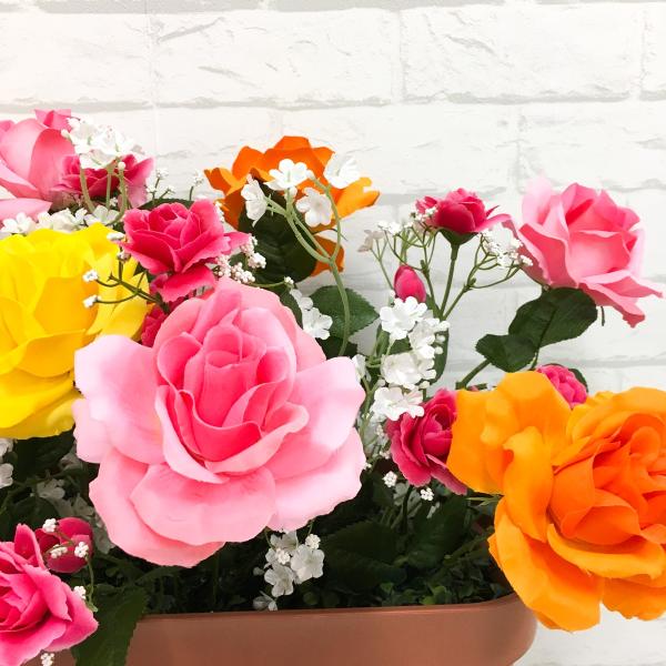 Pf017 造花プランター ローズ ピンクイエローオレンジ プランター 造花 安い バラ ばら 薔薇 店舗装飾 パチンコ店 住宅展示場 工事現場 ストアディスプレイ Buyee Buyee 日本の通販商品 オークションの代理入札 代理購入