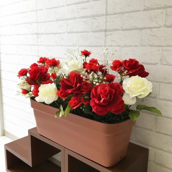Pf086 造花プランター ローズ レッドホワイト プランター 造花 安い バラ ばら 薔薇 店舗装飾 パチンコ店 住宅展示場 工事現場 ストアディスプレイ 通販 Buyee Buyee Japanese Proxy Service Buy From Japan Bot Online
