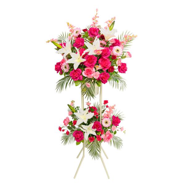 Ps007 造花お祝い二段スタンド花 ローズ デルフィニウム カサブランカ ガーベラ ヤシノハ トルコキキョウ ピンク系 Whスタンド Buyee Buyee Japanese Proxy Service Buy From Japan Bot Online