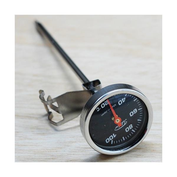 製造国：日本長さ：約138mm※直火でのご使用は商品破損の原因となります。※ドリップ用のサーモメーターになります。沸かしたあとのお湯をドリップポットに移し替えた際に計測する用途で製作されておりますため、直火での使用はお控えください。