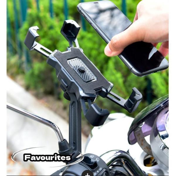 スマホホルダー オートバイ バイク用スクーター 原付 ハンドル装着 ミラー 360度回転 角度調整可能 便利 ナビ 固定 マウント スタン