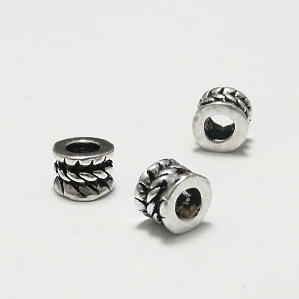スターリング シルバー925 シルバー ビーズ （筒 リング） パーツの