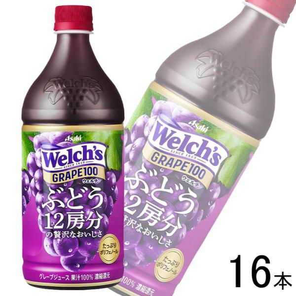 Welch's 2ケース/ アサヒ グレープ100 PET 800g×8本×2ケース Welch's 2ケース/ アサヒ グレープ100 PET 800g×8本×2ケース