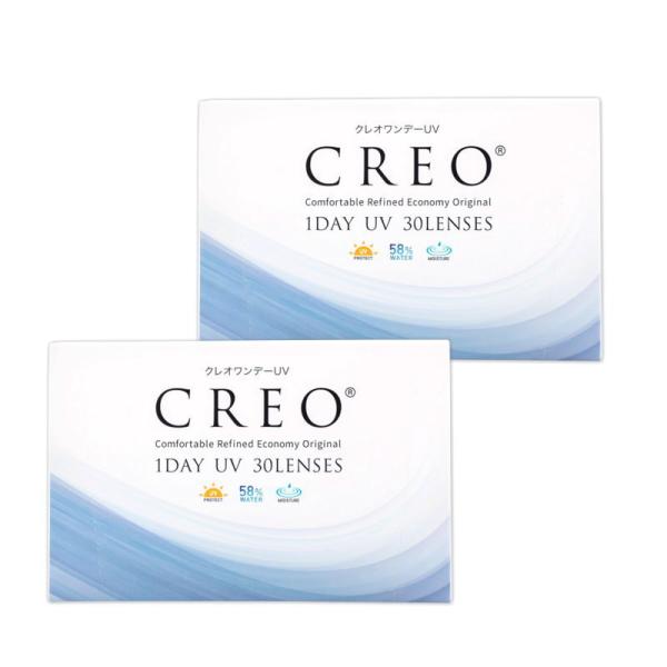 ・製品名：クレオワンデーUV ・製造国：台湾 ・FDA分類：グループ4（イオン性） ・中心厚：0.08mm ・装用：1日終日装用タイプ ・含水率：58% ・BC（ベースカーブ）：8.7 ・DIA（直径）：14.2mm ・Dk値：20 ・Dk...