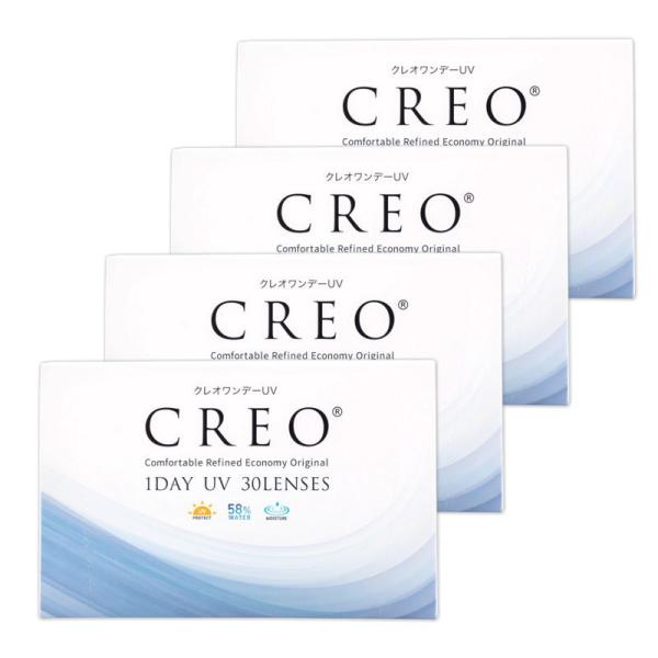 ・製品名：クレオワンデーUV ・製造国：台湾 ・FDA分類：グループ4（イオン性） ・中心厚：0.08mm ・装用：1日終日装用タイプ ・含水率：58% ・BC（ベースカーブ）：8.7 ・DIA（直径）：14.2mm ・Dk値：20 ・Dk...