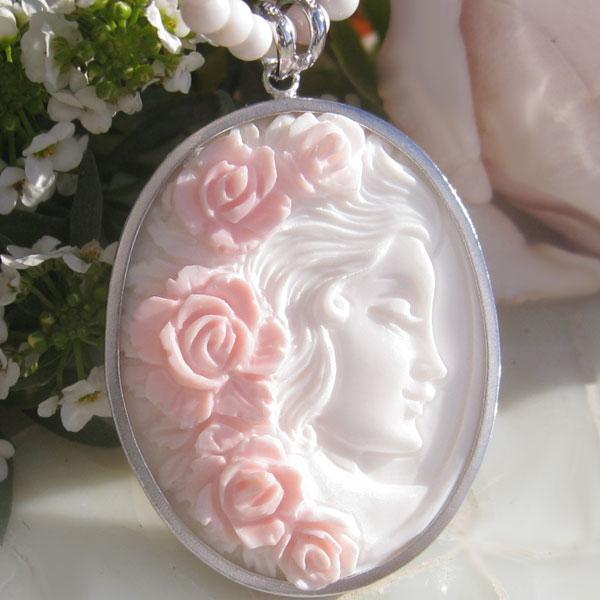 CAMEO（カメオ） Giovanni Romano作 ピンク コンクシェル SILVER