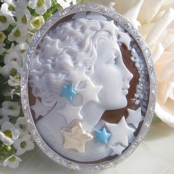 CAMEO（カメオ） Raimondo Califano作 サードニクス シェルカメオ(淡水