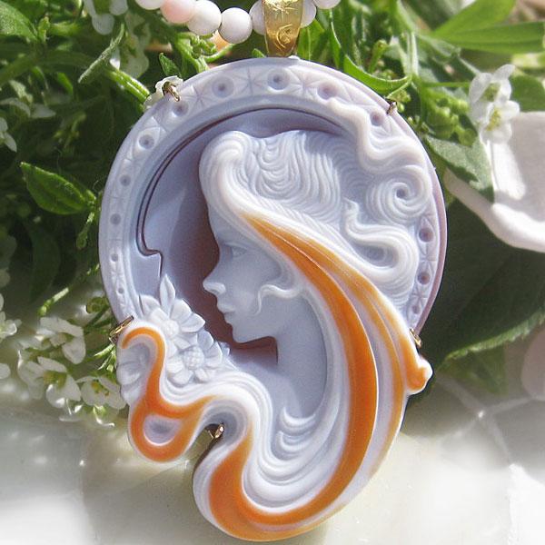 CAMEO（カメオ） 超希少作品 Mihcael Peuster作 2色3層ストーンカメオ 