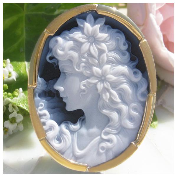 CAMEO（カメオ） ドイツIdar Oberstein産 ストーンカメオ ブラック