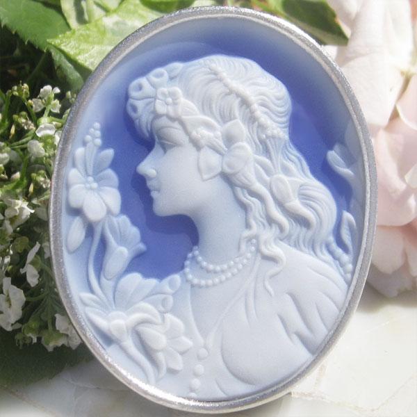 CAMEO（カメオ） 希少なブルーの大型作品 ドイツIdar Oberstein産