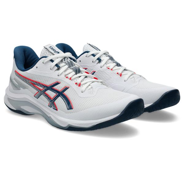 ■メーカー名：asics（アシックス）■品名：アシックス ネットバーナー バリスティック FF 4■品番：1053A070■カラー：101(White/Mako Blue)■幅/ラスト：STANDARD■アッパー素材：合成繊維・合成樹脂・人...