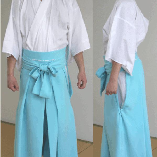 送料無料神職用袴 あさぎ色 袴浅葱色袴差袴神職服男巫女巫覡巫祝男神子宮掌権禰宜mens 男性用中仕切りタイプの袴