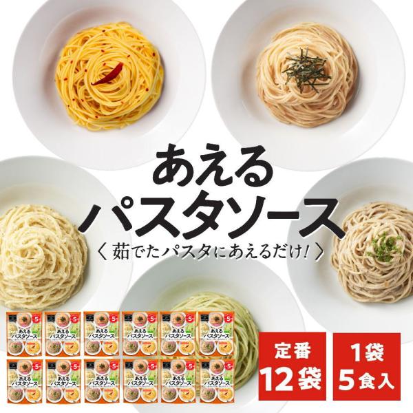 1袋に5種類入った あえるパスタソース 定番(5種類入り×12袋)和えるパスタソース スパゲティ―ソース 簡単パスタ 簡単スパゲティ(送料無料)(常温便)