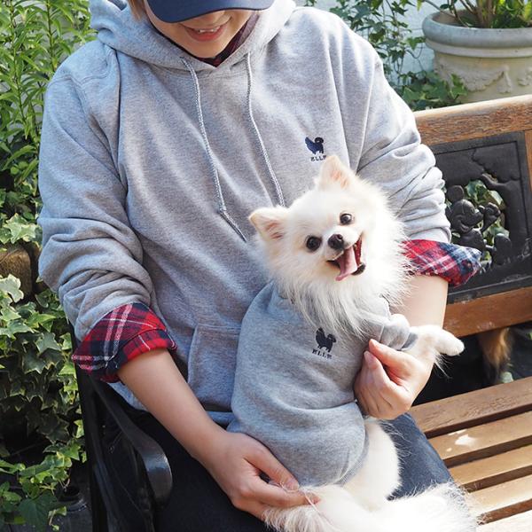 犬服ハンドメイド　飼い主さんロングパーカーのお揃いセット 104-tenfour_p-pk-ds
