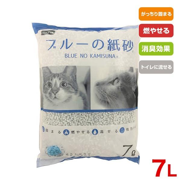 ペットプロ ブルーの紙砂 7l 猫砂 ねこすな ネコ砂 ねこ砂 消臭 固まる 燃やせる 流せる 色が変わる W W 00 00 モコペット 通販 Yahoo ショッピング