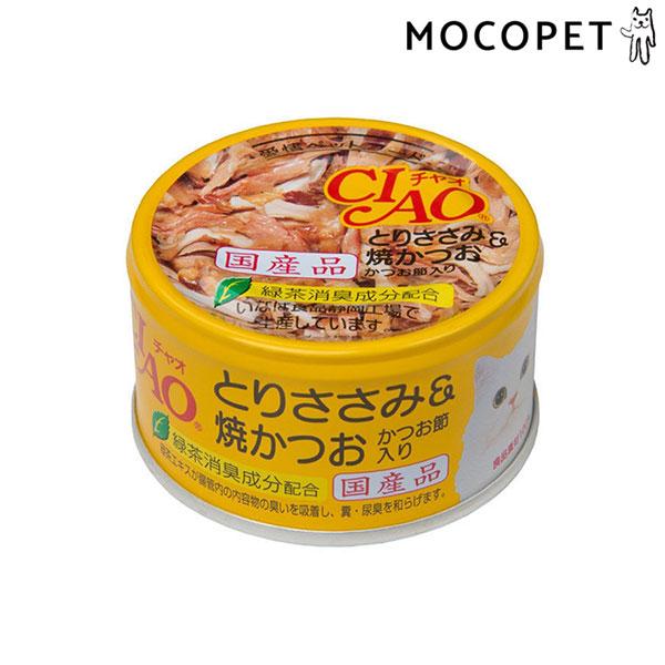 96缶 いなば CIAO チャオ 缶 猫 とりささみ＆焼かつお かつお節入り いなばペットフード [いなばペットフード]INABA キャットフード