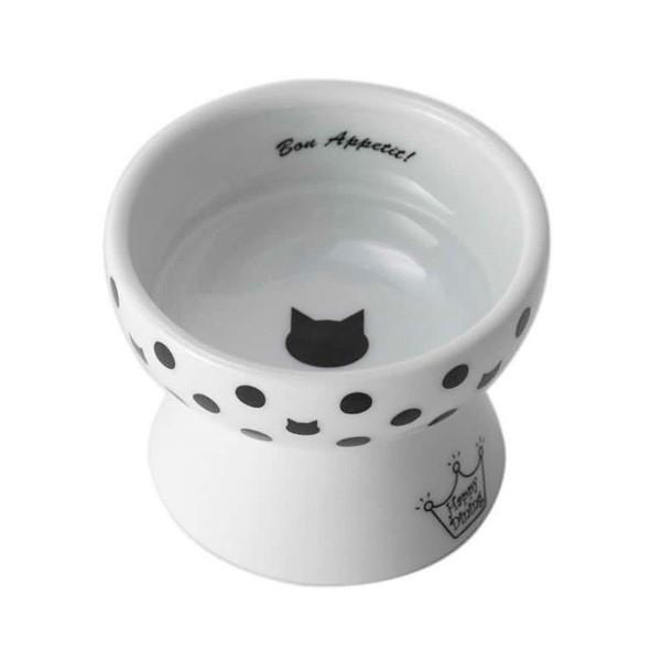 他サイト： 猫壱 ハッピー おやつ皿 水玉 食器 磁器 餌皿 4580471861974 #w-155183の商品画像