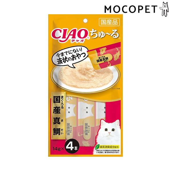INABA ちゅ〜る チャオちゅーる まぐろ＆国産真鯛 14g×4本入 / ちゃお