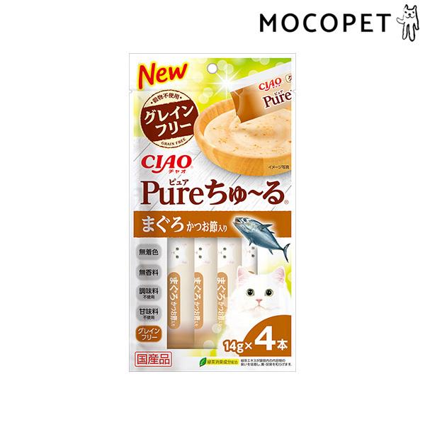 INABA ちゅ〜る Pureちゅーる まぐろ かつお節入り 14g×4本入