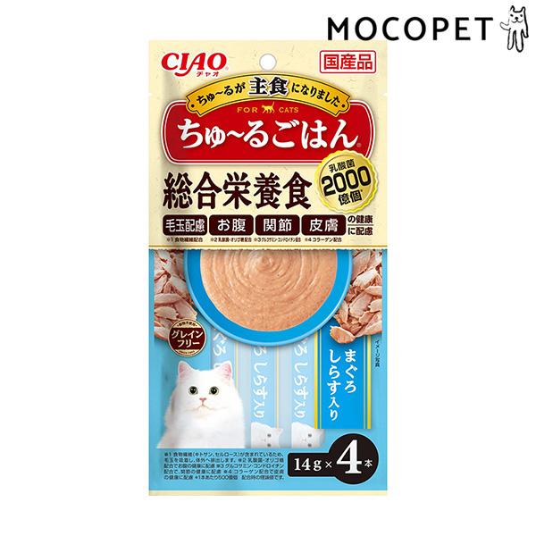 CIAO チャオ　ちゅーる　まぐろ白身　しらす入り チャオ]CIAO ちゅ〜るごはん まぐろ しらす入り 14g×4本入