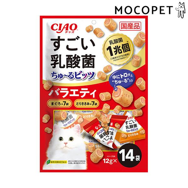 他サイト： [チャオ]CIAO すごい乳酸菌ちゅ〜るビッツ バラエティ 12g×14 グロッサリーフード  成猫用 猫 国産フード  4901133723827 #w-171119-00-00の商品画像