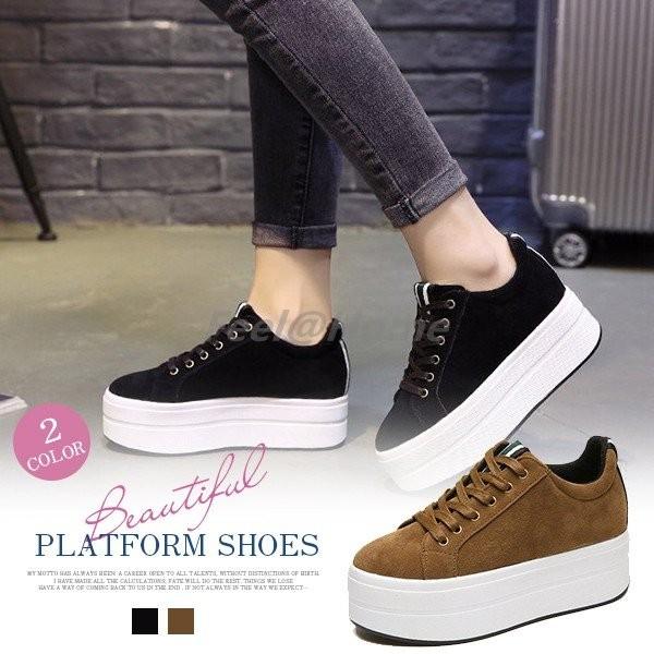 厚底スニーカー レディース ローカット インヒール レースアップシューズ 大きいサイズ 運動靴 ウェッジソール 厚底靴 ストーム 厚底 Chddxn05 Feel Home 通販 Yahoo ショッピング