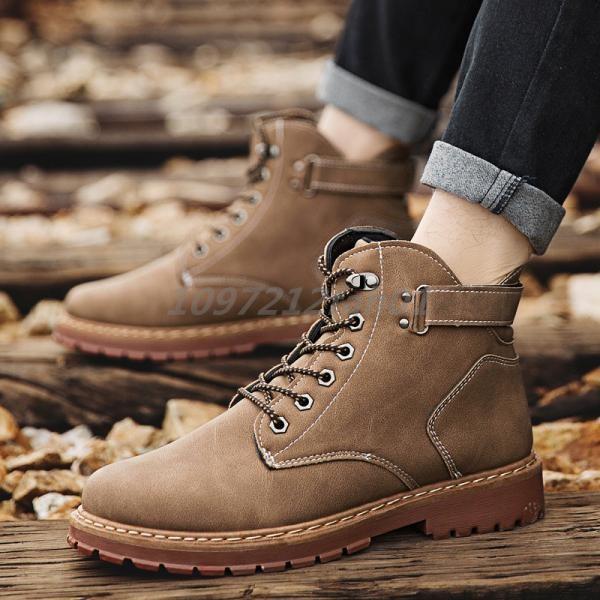 ブーツ メンズ ショートブーツ Pu革靴 ワークブーツ ハイカット カジュアルシューズ マウンテン 定番 紳士靴 靴 シューズ Nmdx Feel Home 通販 Yahoo ショッピング