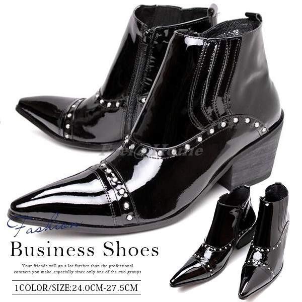 ショートブーツ メンズ ドレスシューズ メンズ ビジネス靴 革靴 夜店 ポインテッドシューズ ホスト靴 背が高くなる お兄系 紳士靴 格好いい Xknlx Feel Home 通販 Yahoo ショッピング