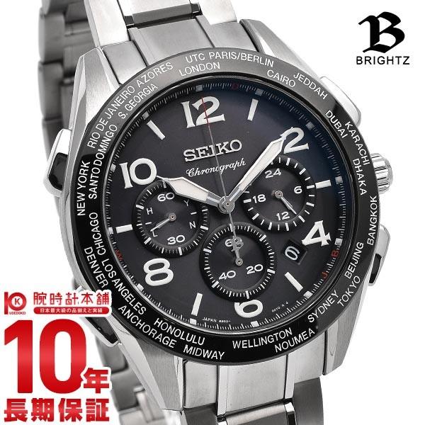セイコー ブライツ 限定モデル 周年記念 腕時計 メンズ 電波 ソーラー クロノグラフ チタン ワールドタイム Seiko Brightz 替えバンド付 Saga295 黒 腕時計本舗 通販 Yahoo ショッピング