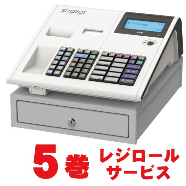 東芝テック レジスター MA-700-10 10部門タイプ ホワイト レジロール5巻セット