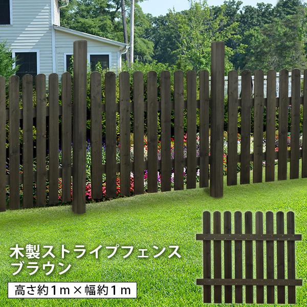 フェンス 縦格子 幅97cm ダークブラウン 木製 ストライプフェンス ナイル 支柱別売り 1352 021 ウッドデッキ エクステリア リーベ 通販 Yahoo ショッピング