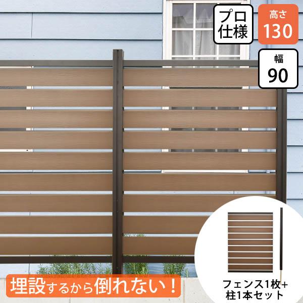 リーベ 樹脂 フェンス 木目調 アルミ支柱セット 900×1300mm リーベ 樹脂 フェンス 木目調 アルミ支柱セット 900×1300mm