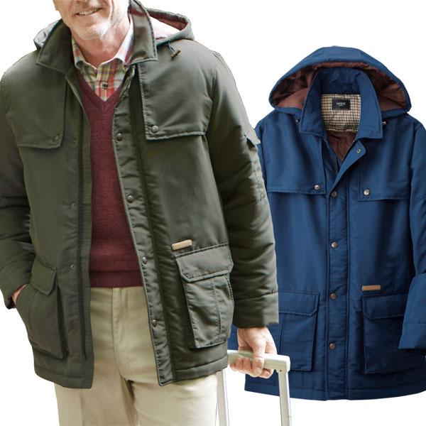 多ポケットフードジャケット 大収納トラベルジャケット 中綿入り