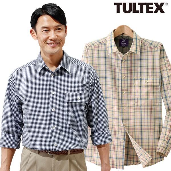 Tultex タルテックス 風が通るロールアップシャツ 2色組 メンズ 袖ロールアップ カジュアル チェック 背裏メッシュ 春夏 50代 60代 1147こだわる通販ストア 通販 Paypayモール