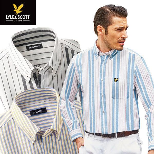 LYLE&SCOTT ライル＆スコット パネルストライプシャツ 綿100