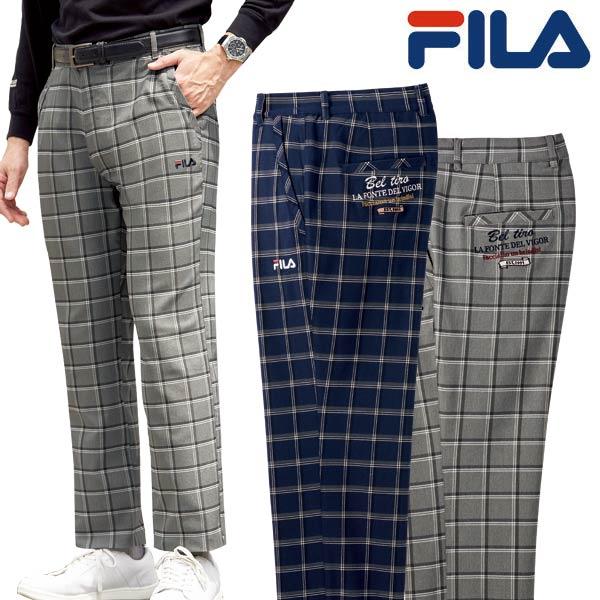 FILA GOLF 中綿入りチェックパンツ ネイビー FILA GOLF フィラゴルフ