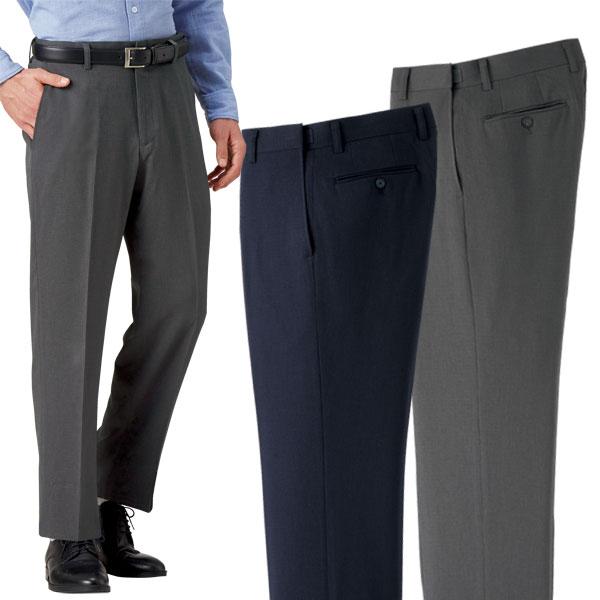 アジャスター付きパンツ 同サイズ2色組 選べる股下 ノータック お